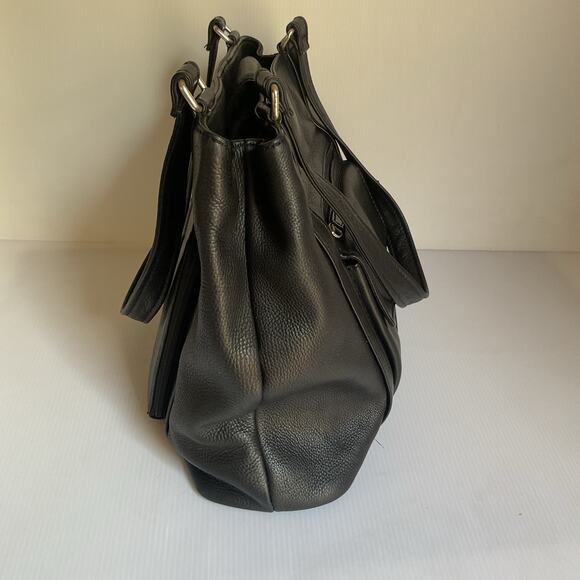 Fossil Leather Tote Bag – Black Vintage Y2K Large Purse - Picture 6 of 11